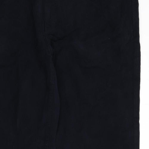 Marks and Spencer Mens Blue Cotton Trousers Size 44 in L31 in Regular Zip