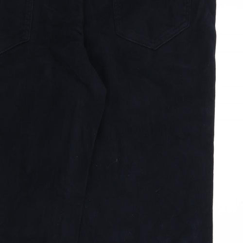 Marks and Spencer Mens Blue Cotton Trousers Size 44 in L31 in Regular Zip