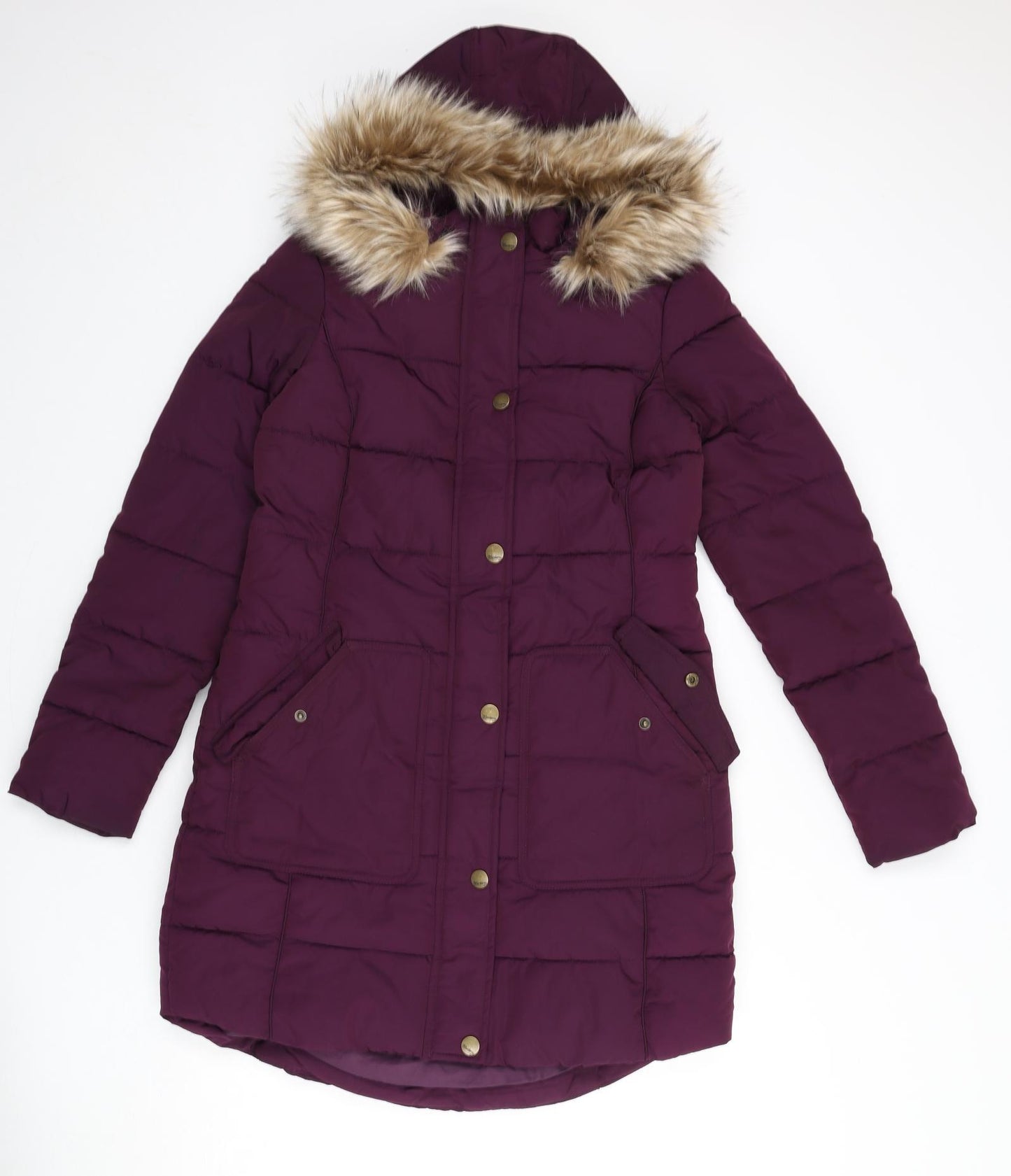 MANTARAY PRODUCTS Womens Purple Parka Coat Size 8 Zip