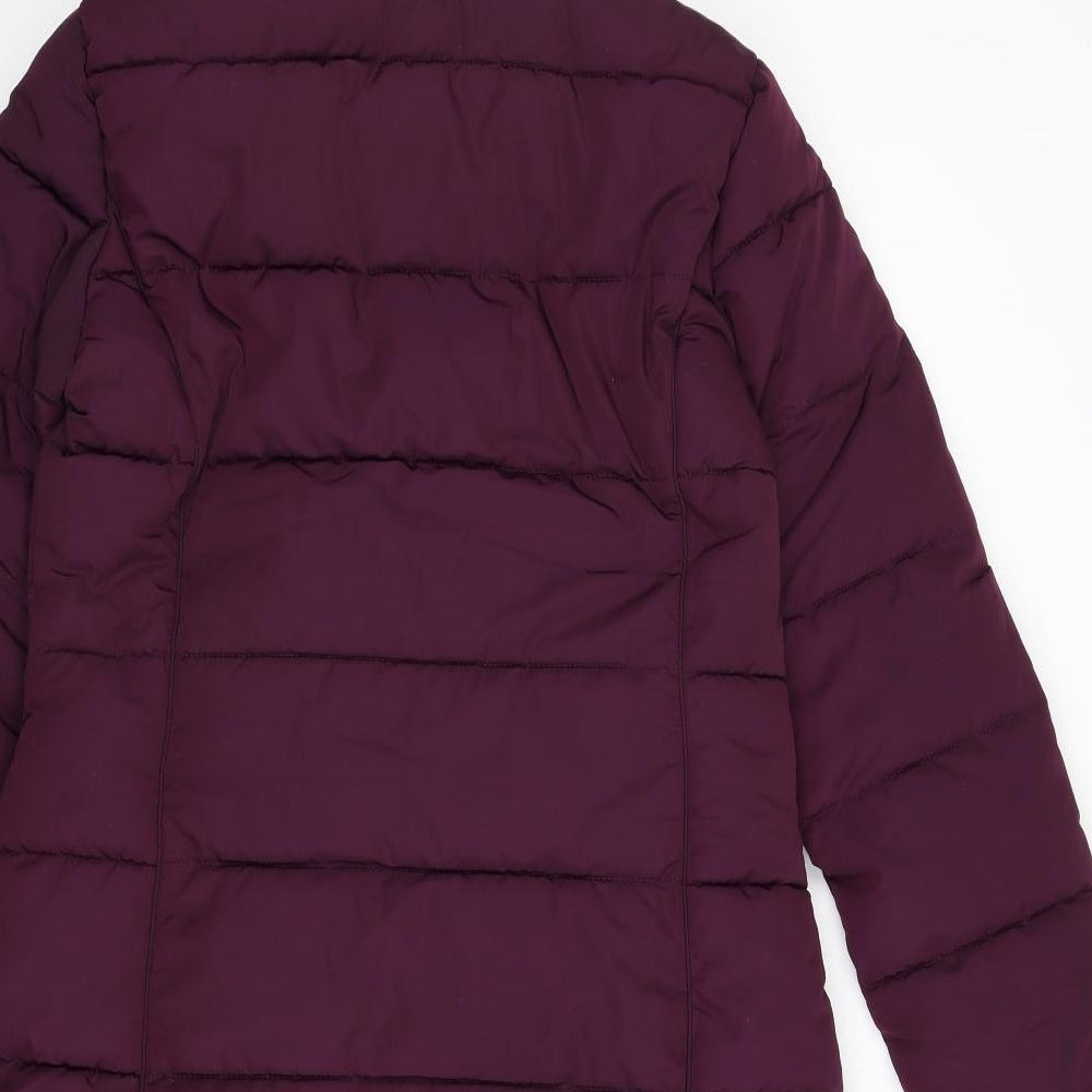 MANTARAY PRODUCTS Womens Purple Parka Coat Size 8 Zip
