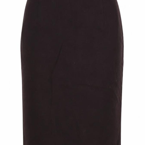 St Michael Womens Red Viscose Straight & Pencil Skirt Size 12 Zip - Slit