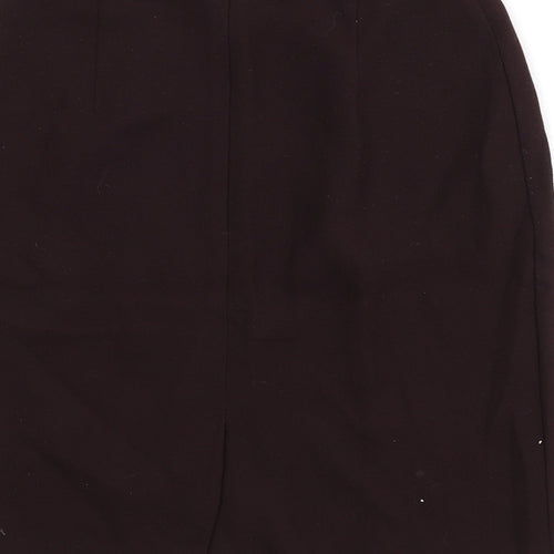 St Michael Womens Red Viscose Straight & Pencil Skirt Size 12 Zip - Slit