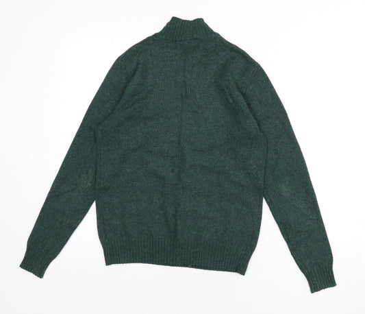 Back view of VILA women’s green mock neck viscose jumper, size S