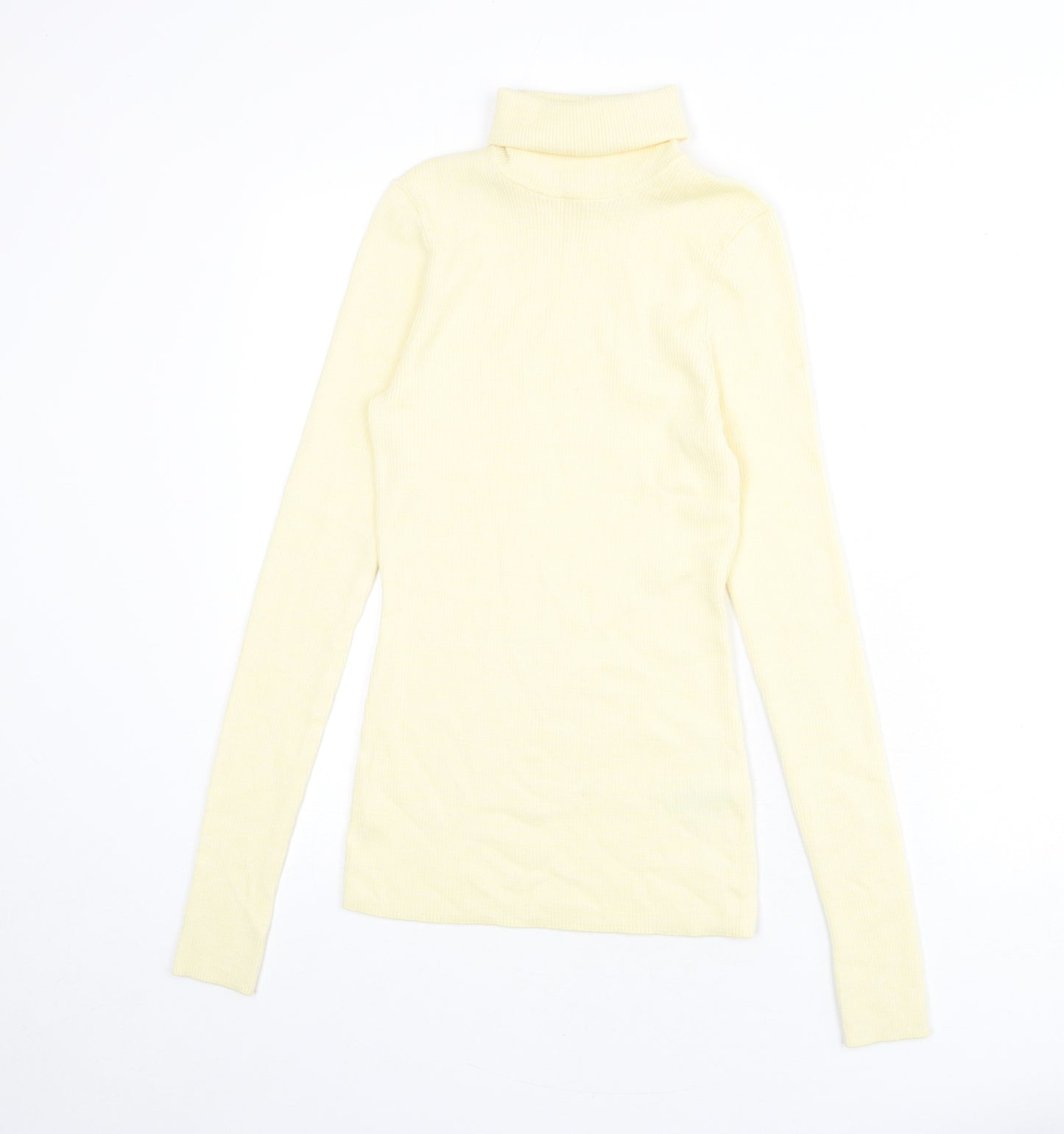 Arket Womens Yellow Roll Neck Wool Pullover Jumper Size M