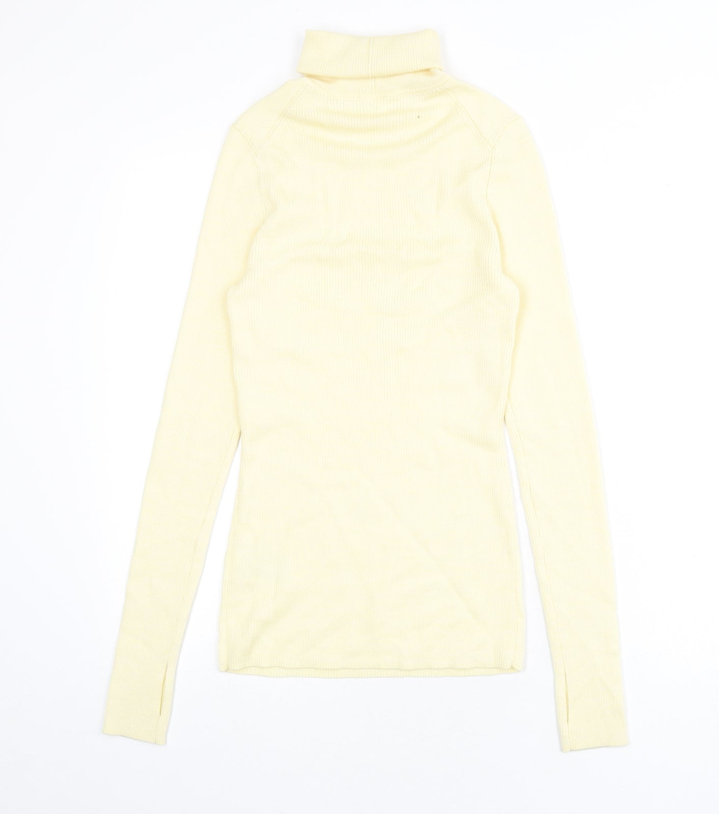 Arket Womens Yellow Roll Neck Wool Pullover Jumper Size M