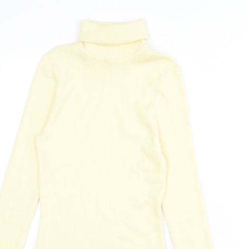 Arket Womens Yellow Roll Neck Wool Pullover Jumper Size M