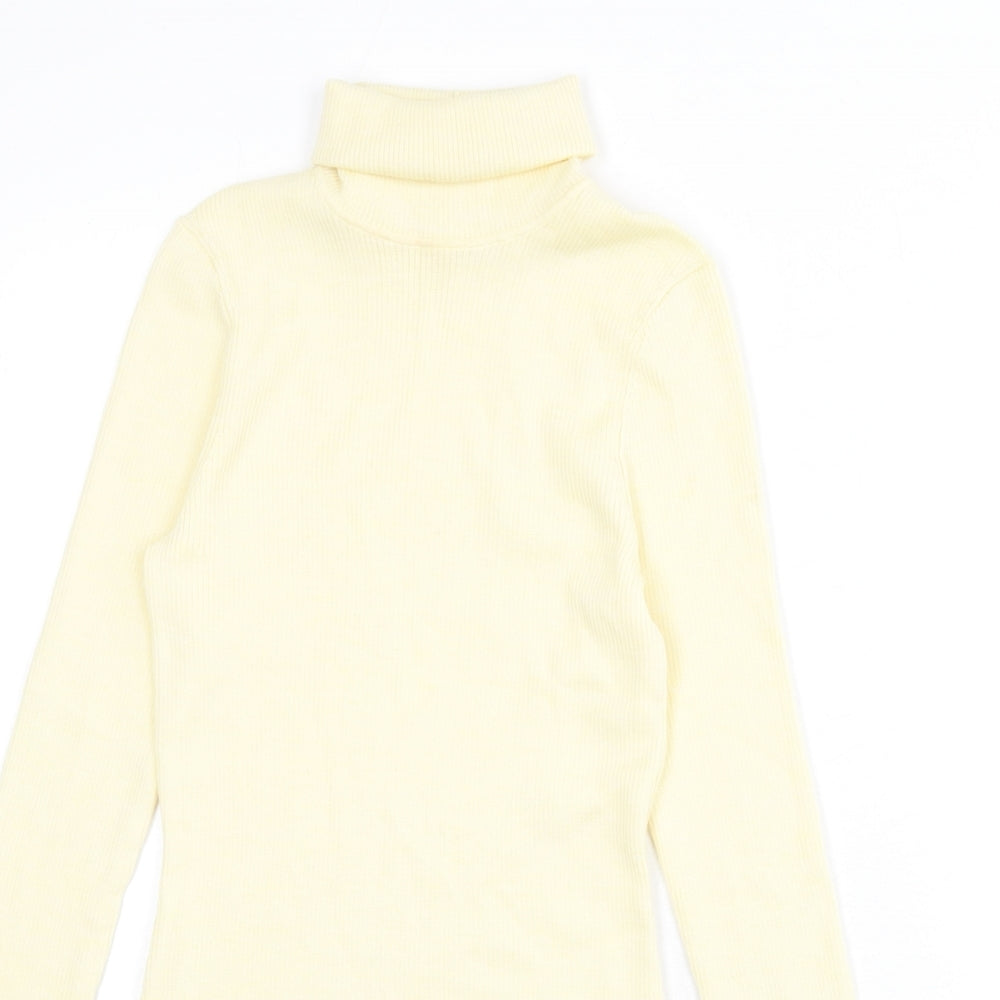 Arket Womens Yellow Roll Neck Wool Pullover Jumper Size M
