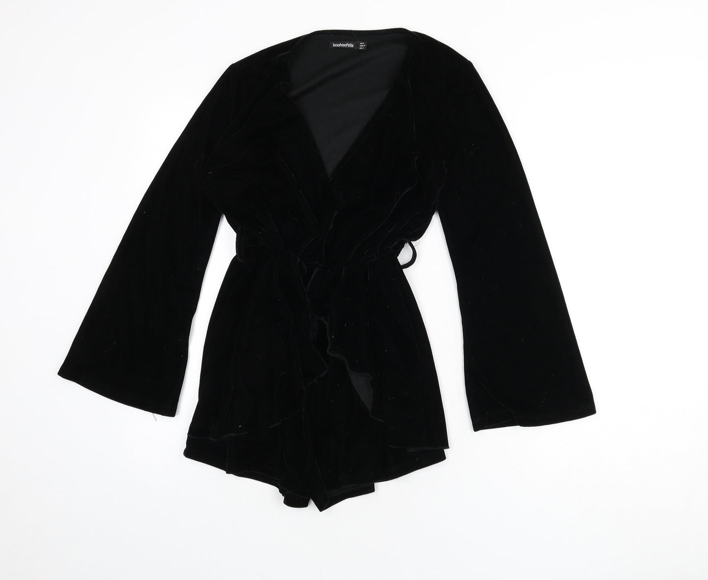 Boohoo Womens Black Polyester Romper One-Piece Size 6 L3 in Pullover