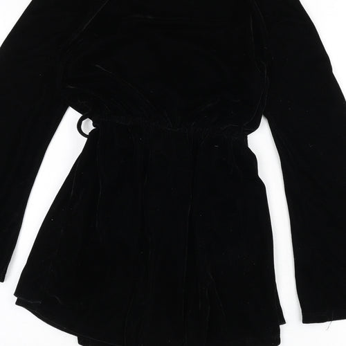 Boohoo Womens Black Polyester Romper One-Piece Size 6 L3 in Pullover