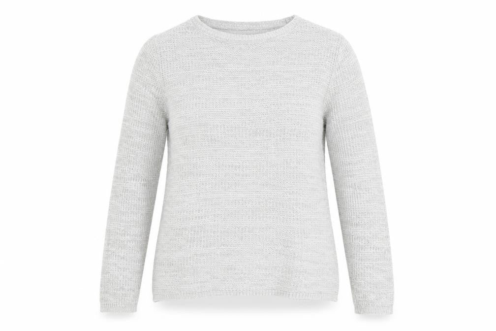 Front view of Cotton On women’s grey round neck acrylic jumper, size XS