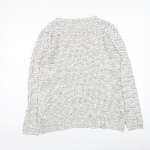 Cotton On Womens Grey Round Neck Acrylic Pullover Jumper Size XS