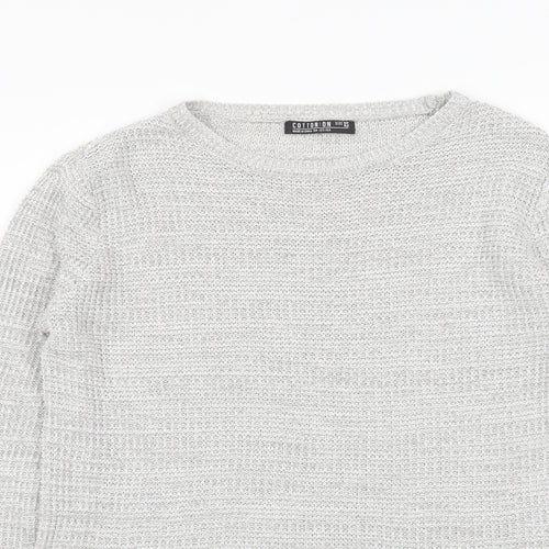Cotton On Womens Grey Round Neck Acrylic Pullover Jumper Size XS