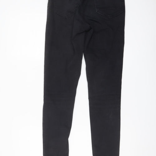 Topshop Womens Black Cotton Skinny Jeans Size 26 in L30 in Regular Button