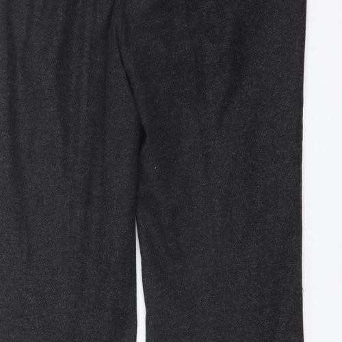 Marks and Spencer Womens Grey Wool Trousers Size 14 L31 in Regular Button