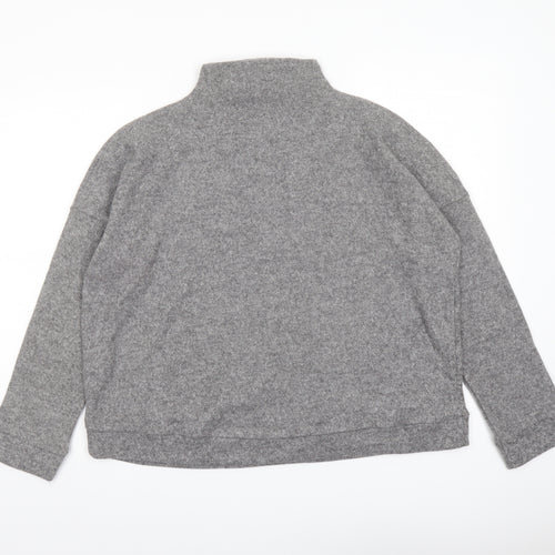 New Look Womens Grey Mock Neck Polyester Pullover Jumper Size M