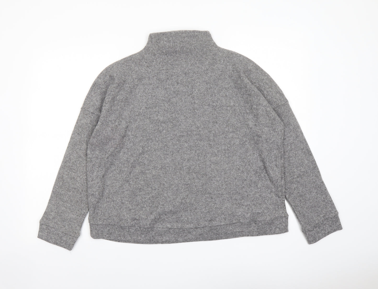 New Look Womens Grey Mock Neck Polyester Pullover Jumper Size M