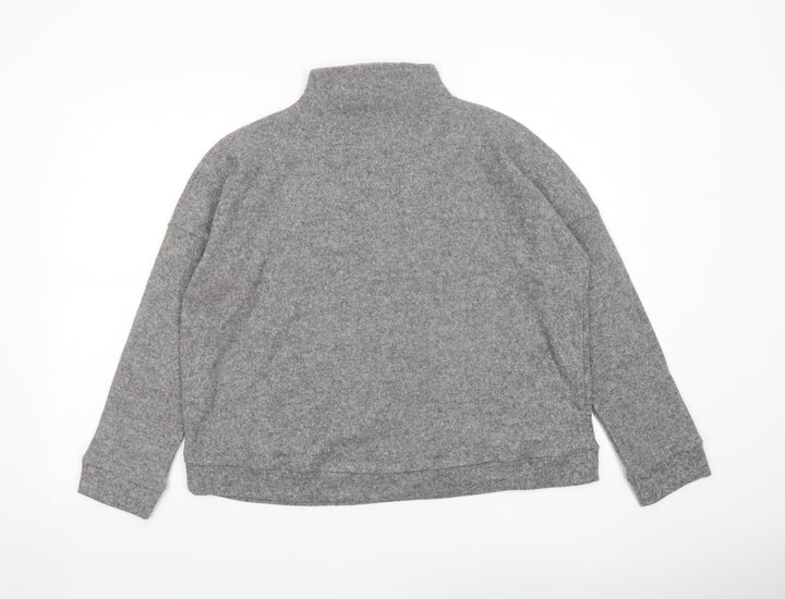 New Look Womens Grey Mock Neck Polyester Pullover Jumper Size M