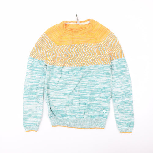 Weird Fish Womens Multicoloured Crew Neck Cotton Pullover Jumper Size 8