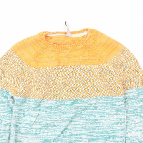 Weird Fish Womens Multicoloured Crew Neck Cotton Pullover Jumper Size 8