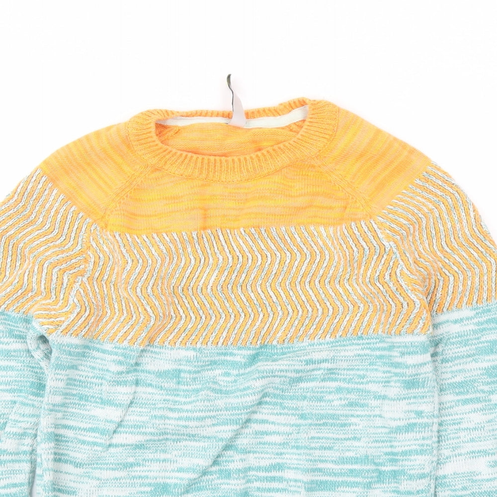 Weird Fish Womens Multicoloured Crew Neck Cotton Pullover Jumper Size 8