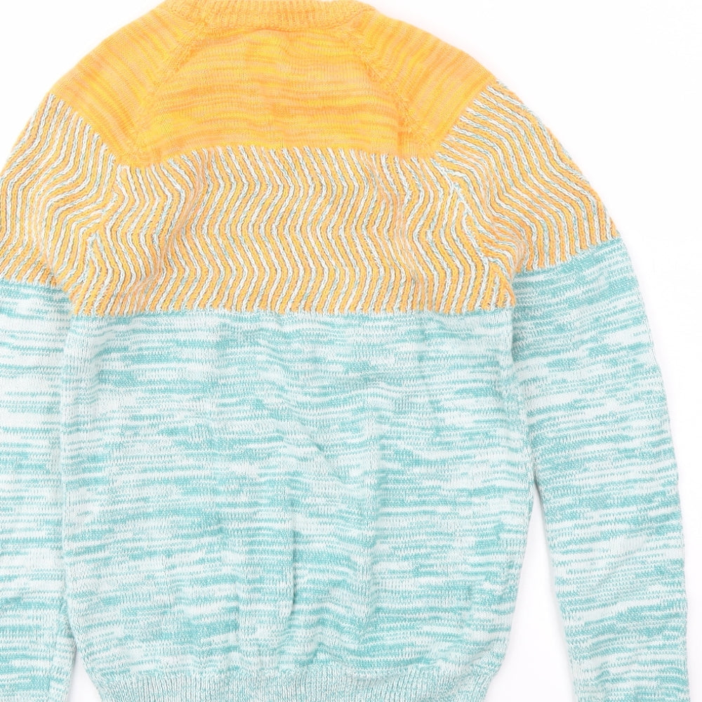 Weird Fish Womens Multicoloured Crew Neck Cotton Pullover Jumper Size 8