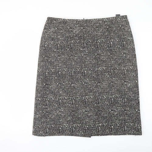 Marks and Spencer Womens Black Polyester A-Line Skirt Size 16 Zip
