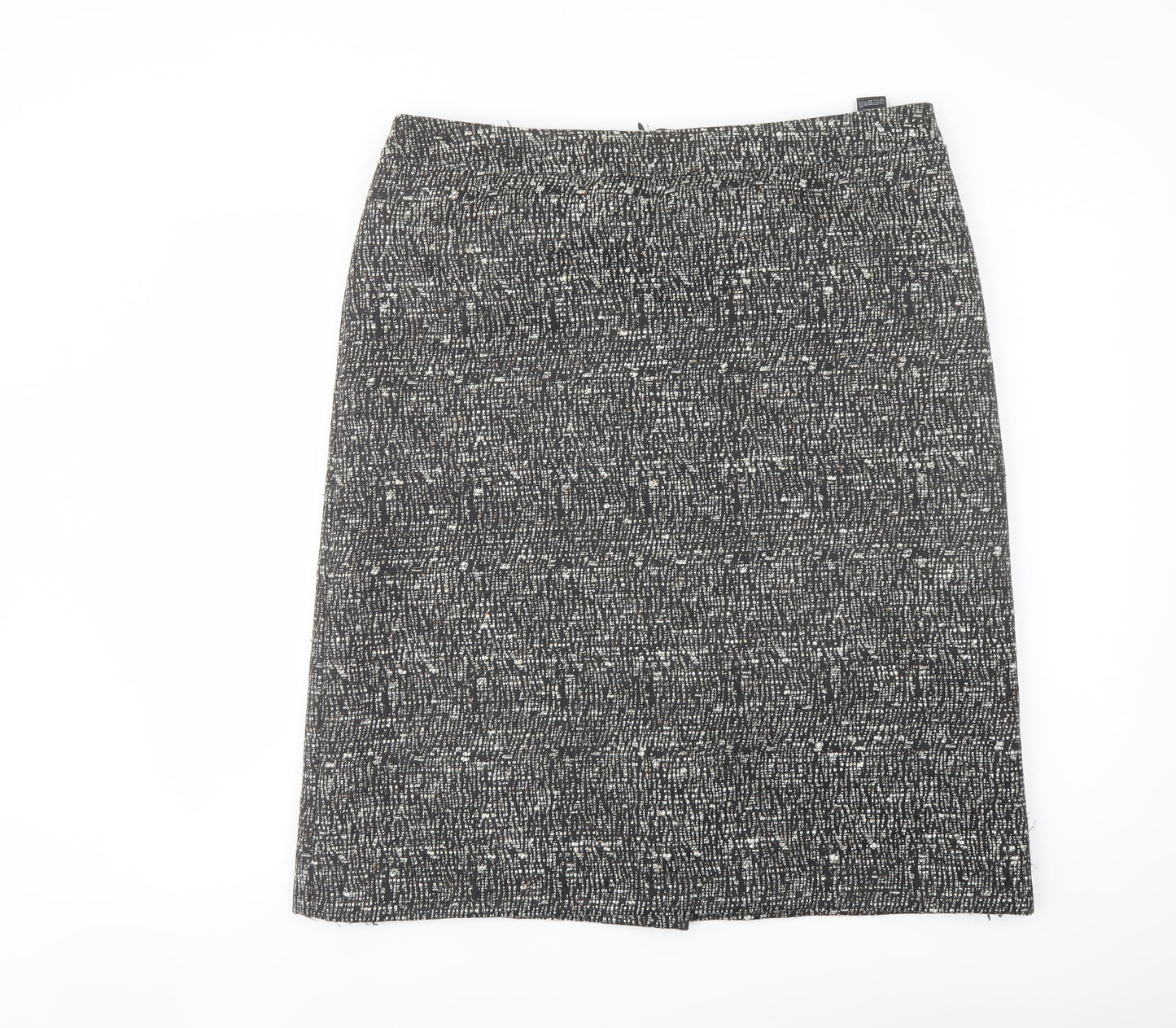 Marks and Spencer Womens Black Polyester A-Line Skirt Size 16 Zip