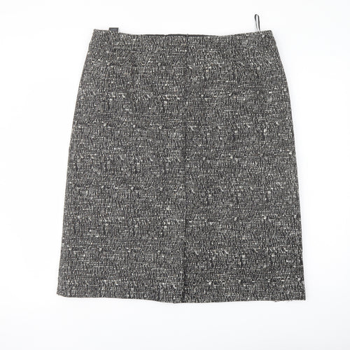 Marks and Spencer Womens Black Polyester A-Line Skirt Size 16 Zip