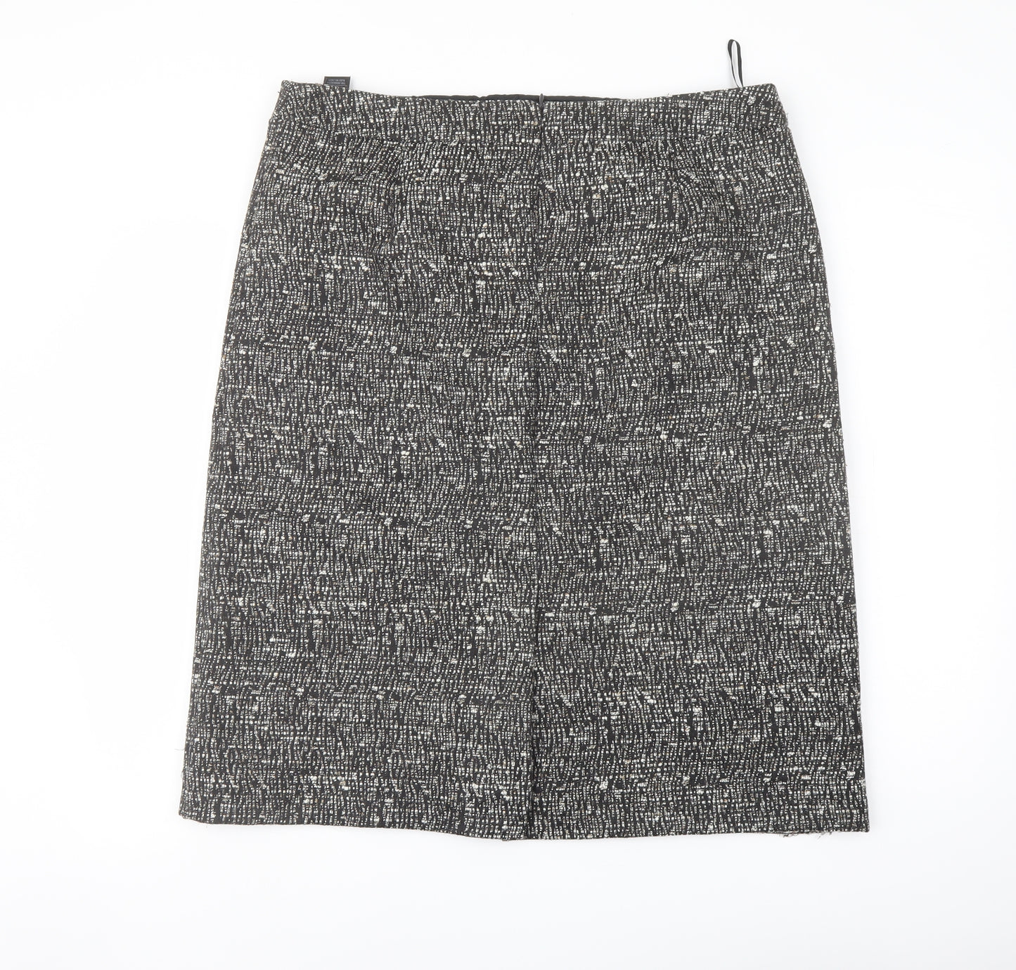 Marks and Spencer Womens Black Polyester A-Line Skirt Size 16 Zip