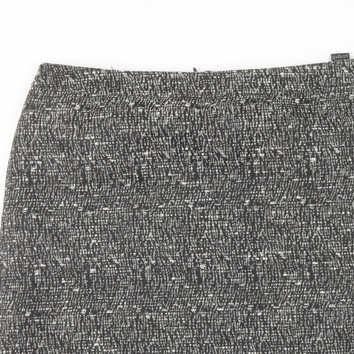 Marks and Spencer Womens Black Polyester A-Line Skirt Size 16 Zip