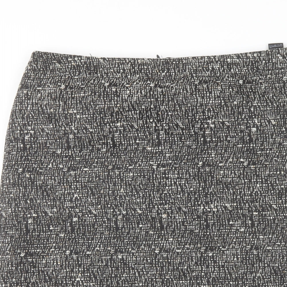 Marks and Spencer Womens Black Polyester A-Line Skirt Size 16 Zip