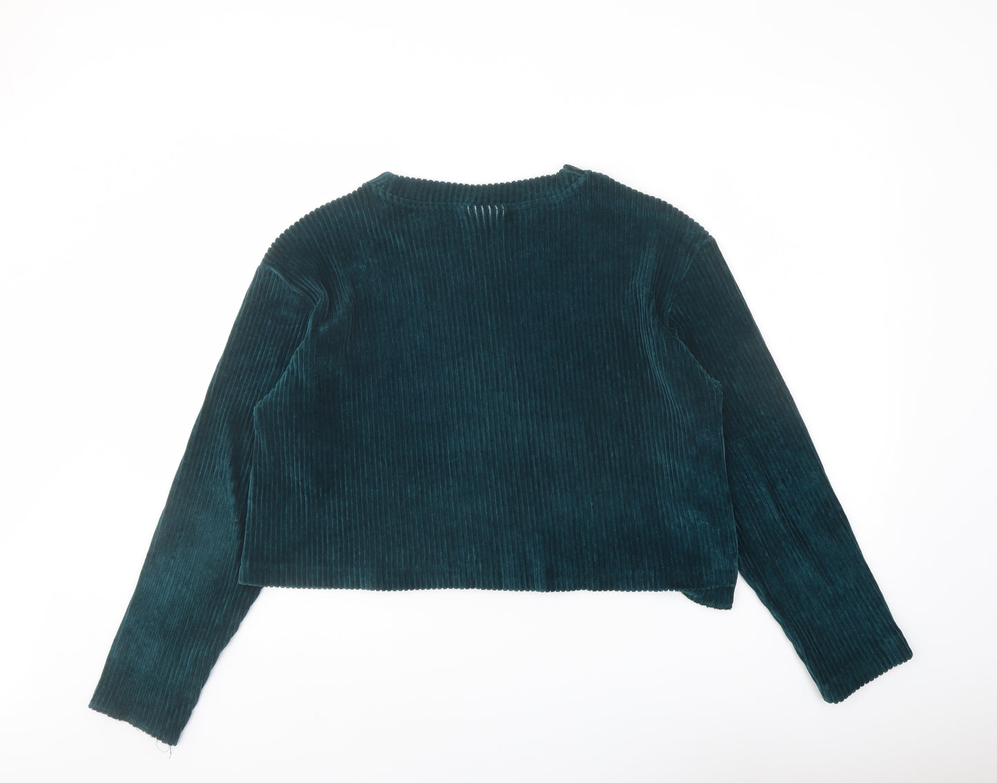 Weekday Womens Green Cotton Basic Blouse Size S Round Neck