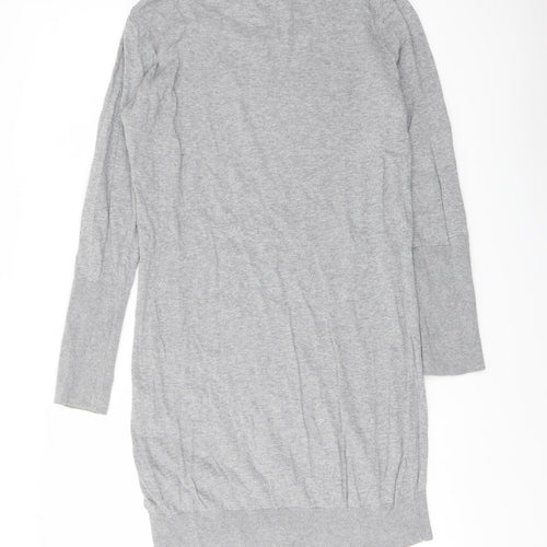 NEXT Womens Grey Round Neck Cotton Tunic Jumper Size 8