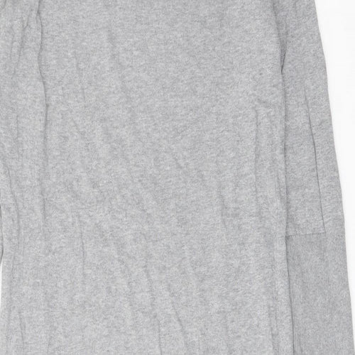 NEXT Womens Grey Round Neck Cotton Tunic Jumper Size 8