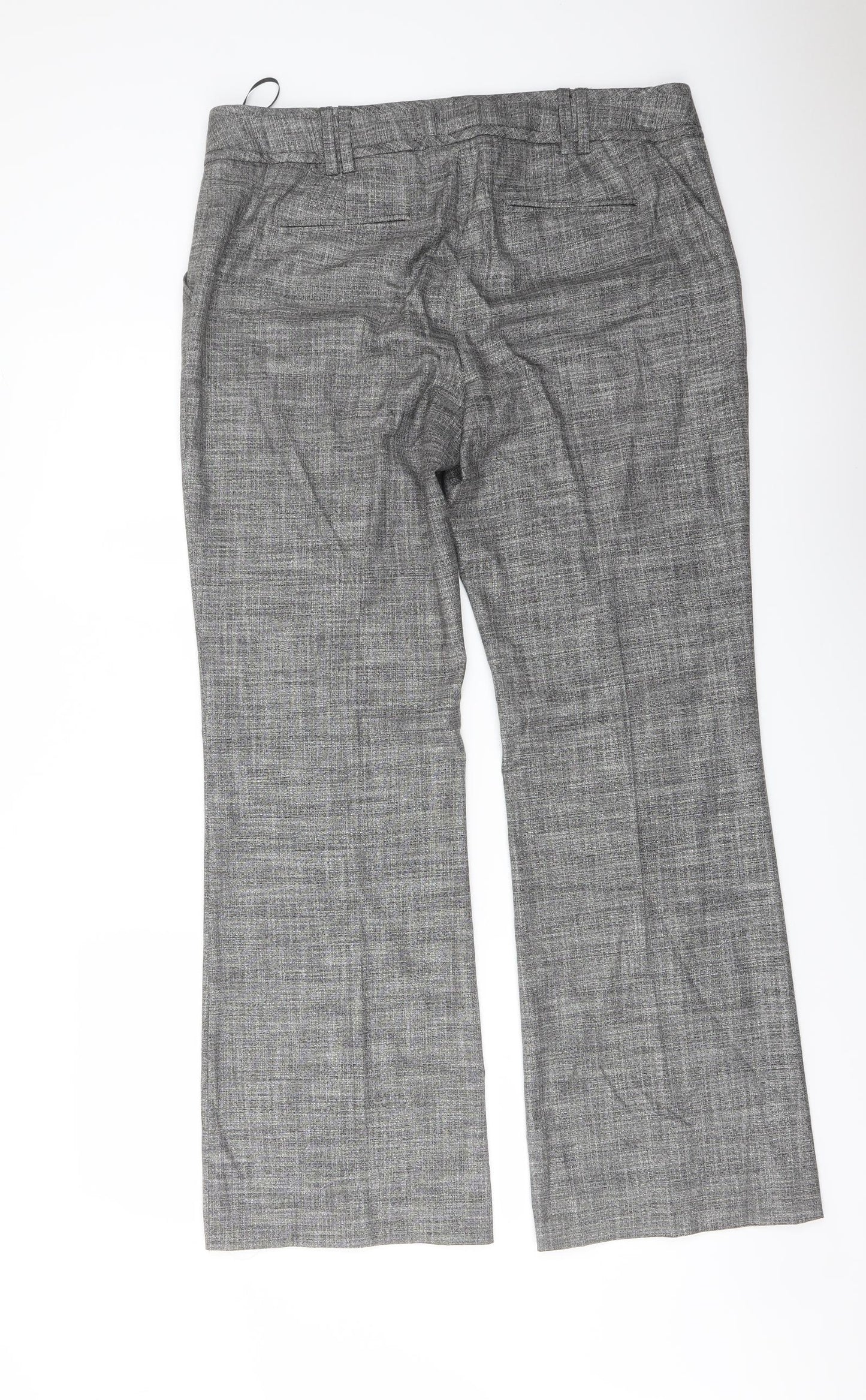 Monsoon Womens Grey Polyester Trousers Size 14 L31 in Regular Button