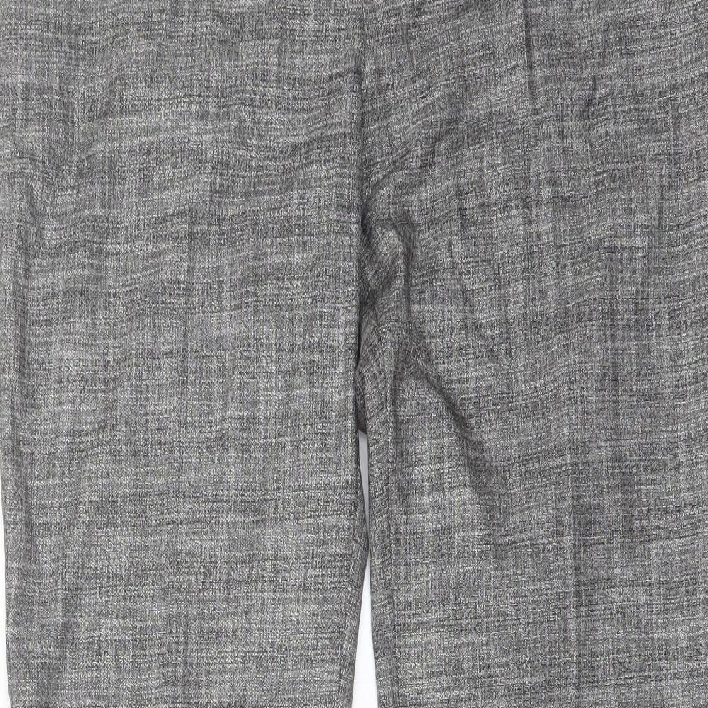 Monsoon Womens Grey Polyester Trousers Size 14 L31 in Regular Button