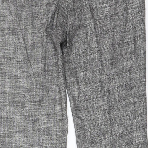 Monsoon Womens Grey Polyester Trousers Size 14 L31 in Regular Button