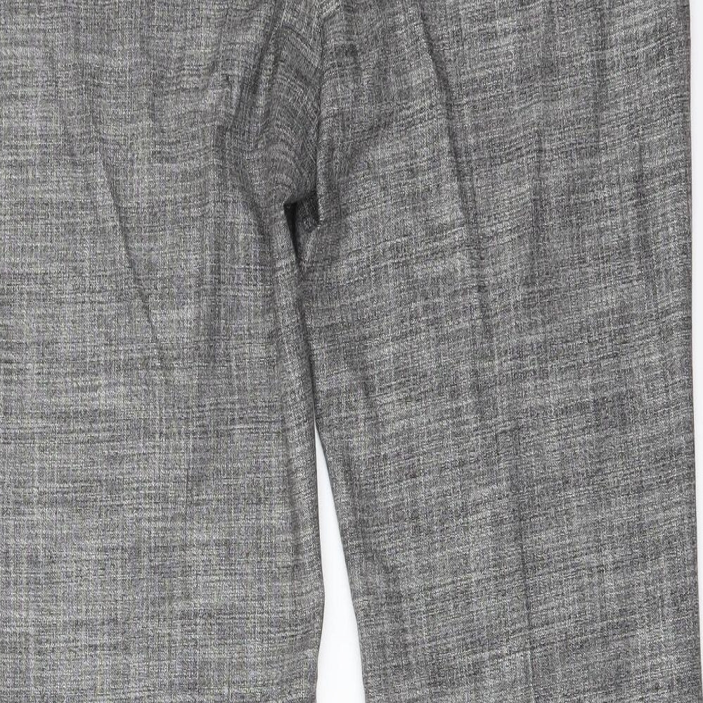 Monsoon Womens Grey Polyester Trousers Size 14 L31 in Regular Button