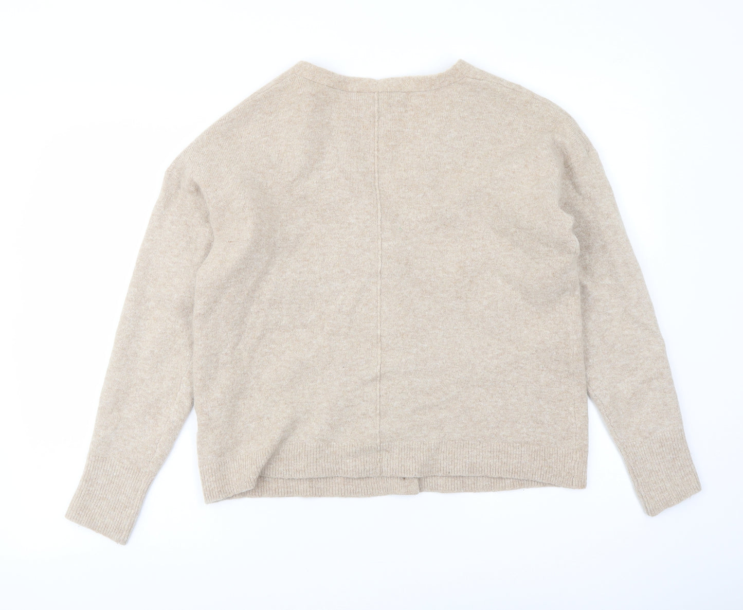 Esprit Womens Beige V-Neck Acrylic Cardigan Jumper Size M