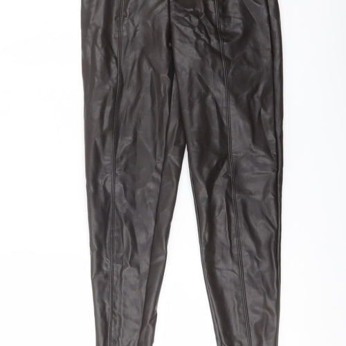 Marks and Spencer Womens Brown Polyester Jegging Trousers Size 8 L26 in Regular