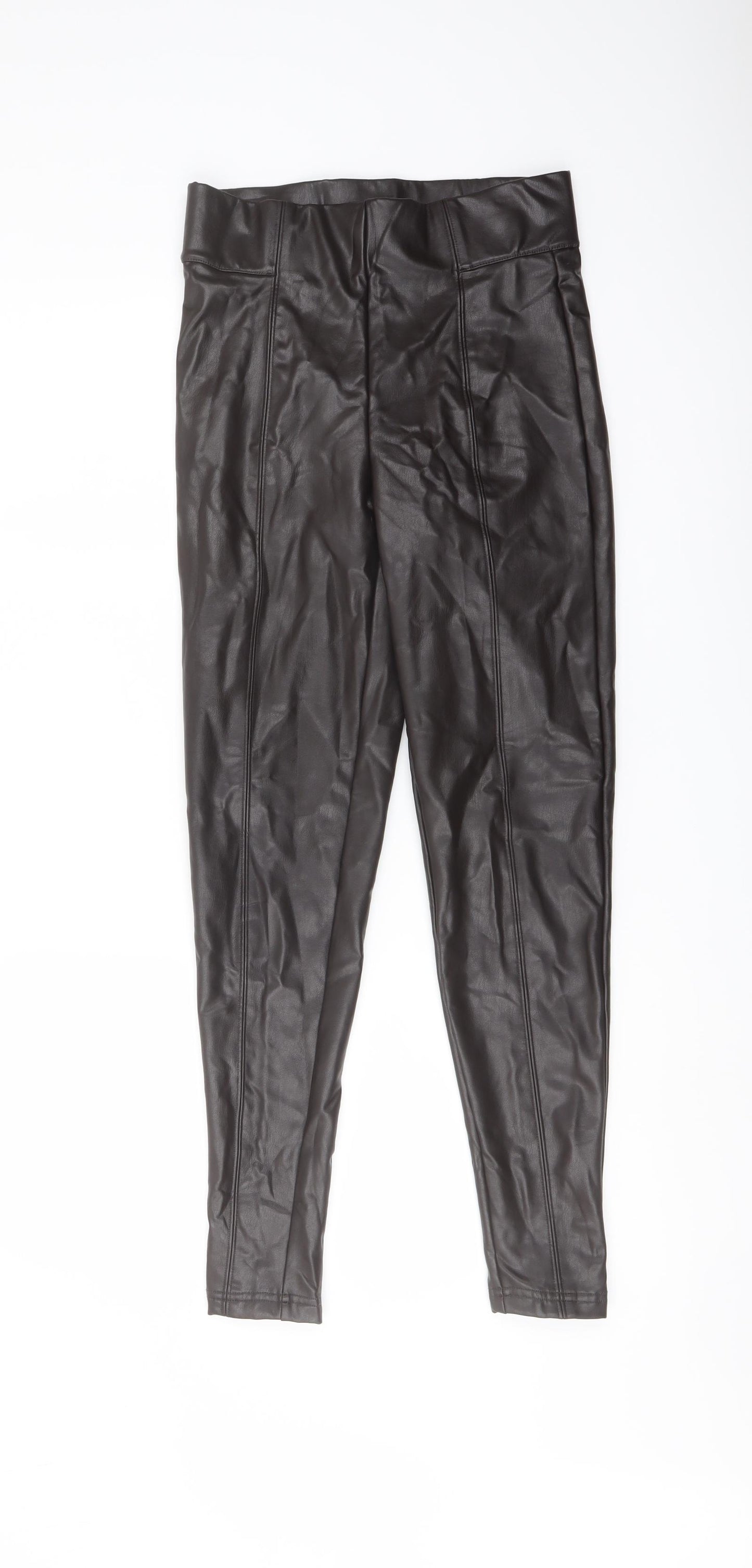 Marks and Spencer Womens Brown Polyester Jegging Trousers Size 8 L26 in Regular
