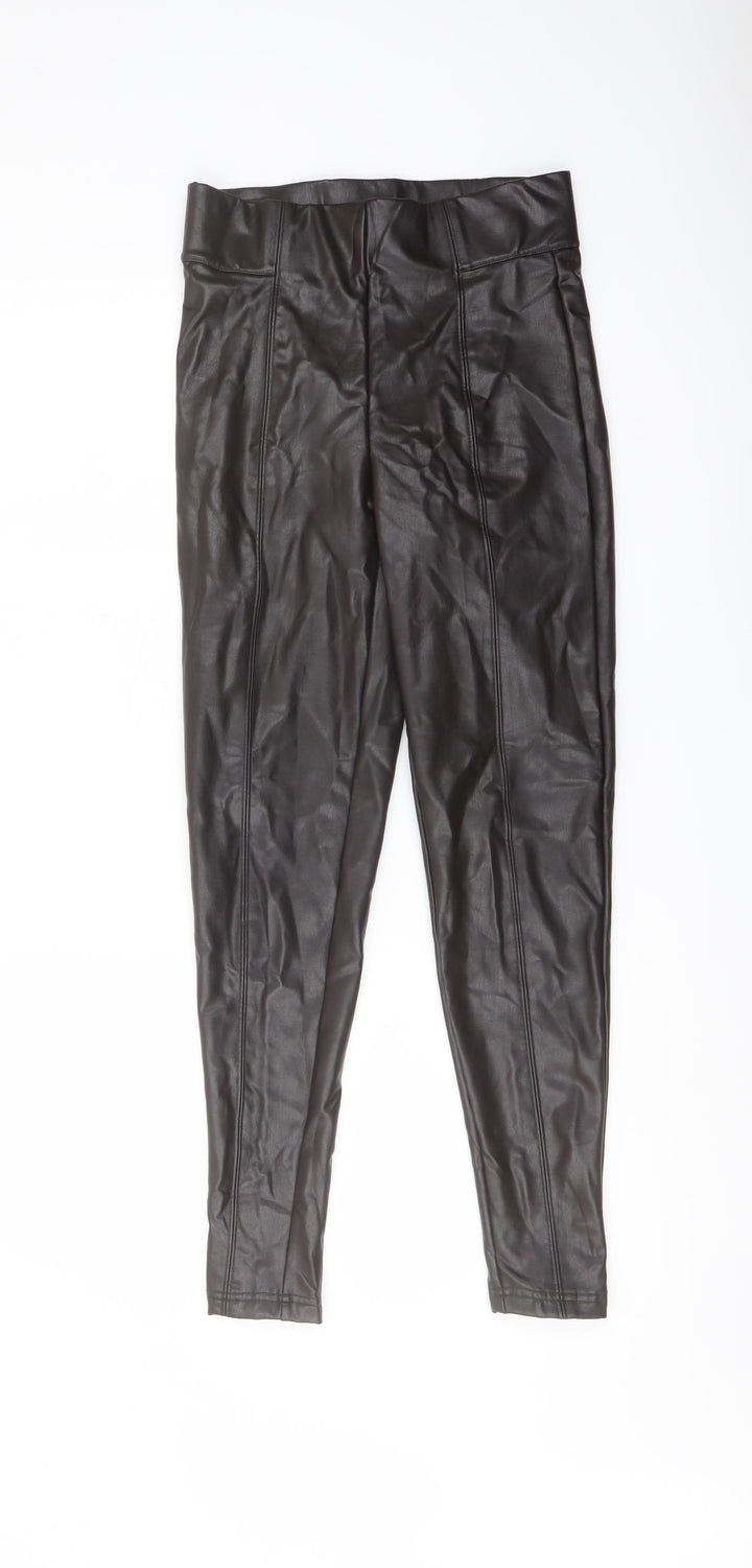 Marks and Spencer Womens Brown Polyester Jegging Trousers Size 8 L26 in Regular
