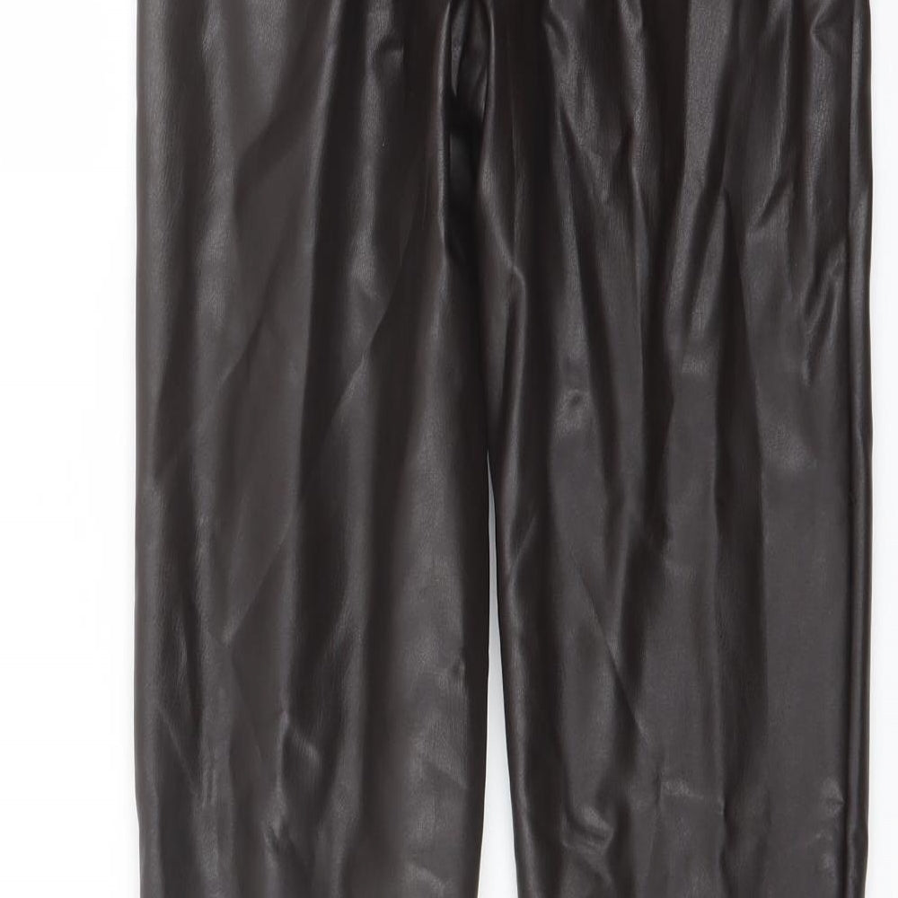 Marks and Spencer Womens Brown Polyester Jegging Trousers Size 8 L26 in Regular