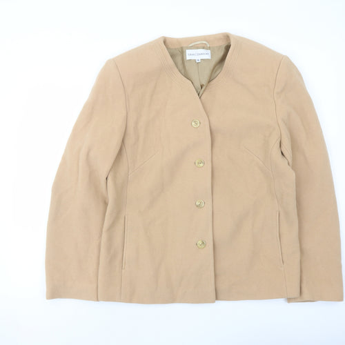 Gray Osbourn Womens Beige Jacket Size 18 Button