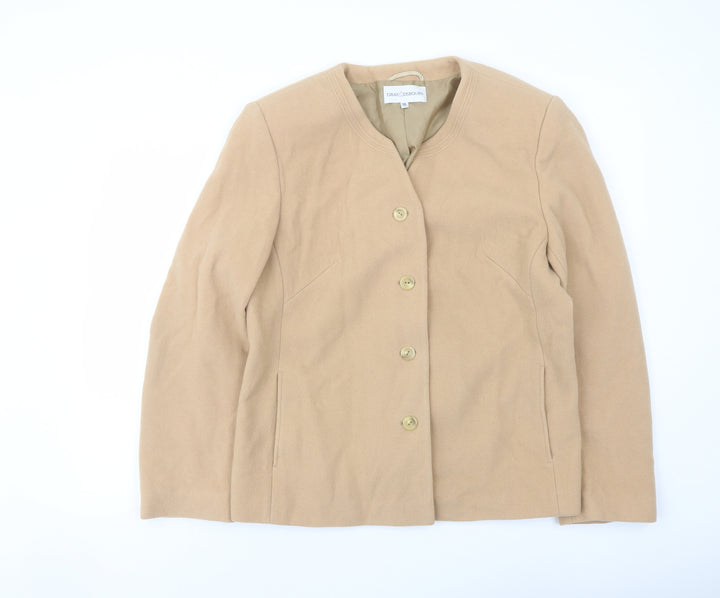 Gray Osbourn Womens Beige Jacket Size 18 Button