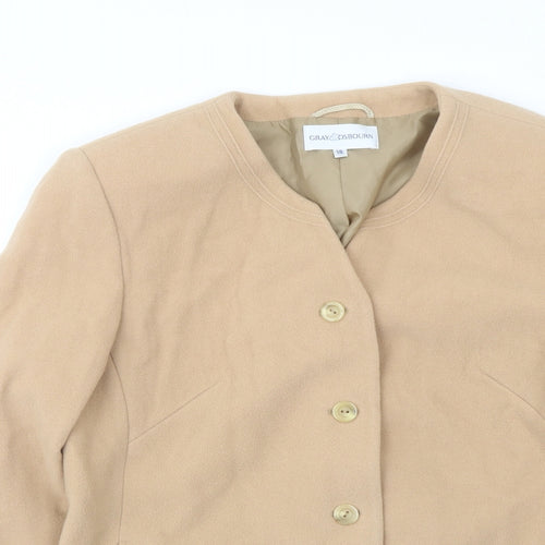 Gray Osbourn Womens Beige Jacket Size 18 Button