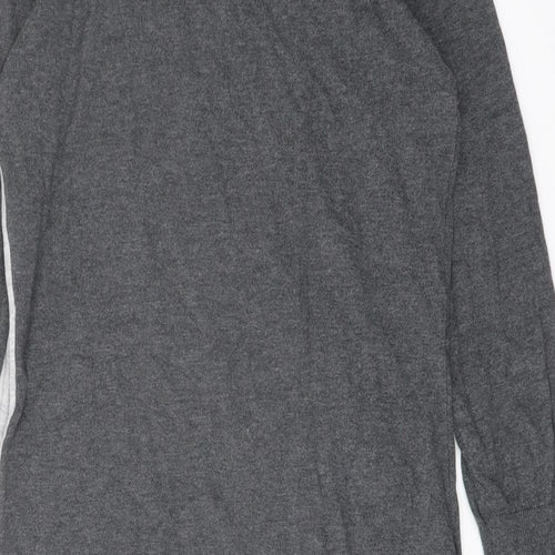NEXT Womens Grey Boat Neck Cotton Tunic Jumper Size 8