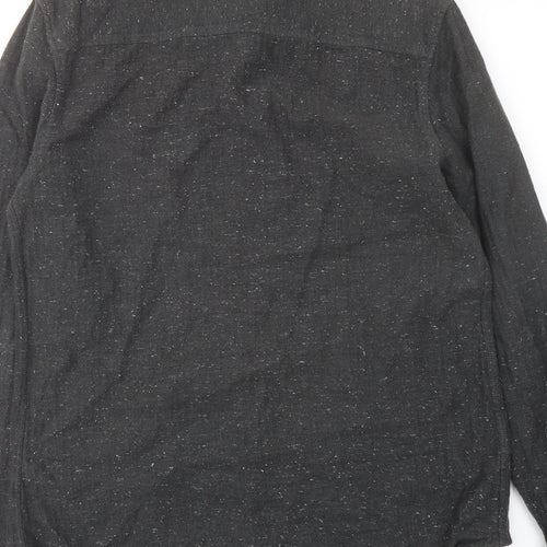 Topman Mens Grey Cotton Button-Up Size M Collared Button