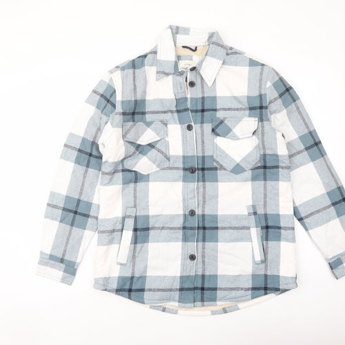 JACHS Mens Blue Plaid Jacket Size S Button