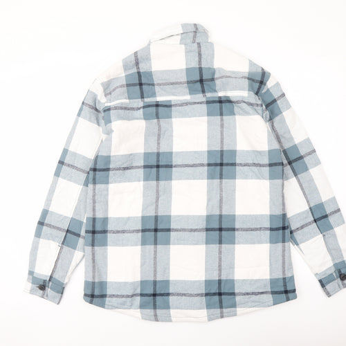 JACHS Mens Blue Plaid Jacket Size S Button